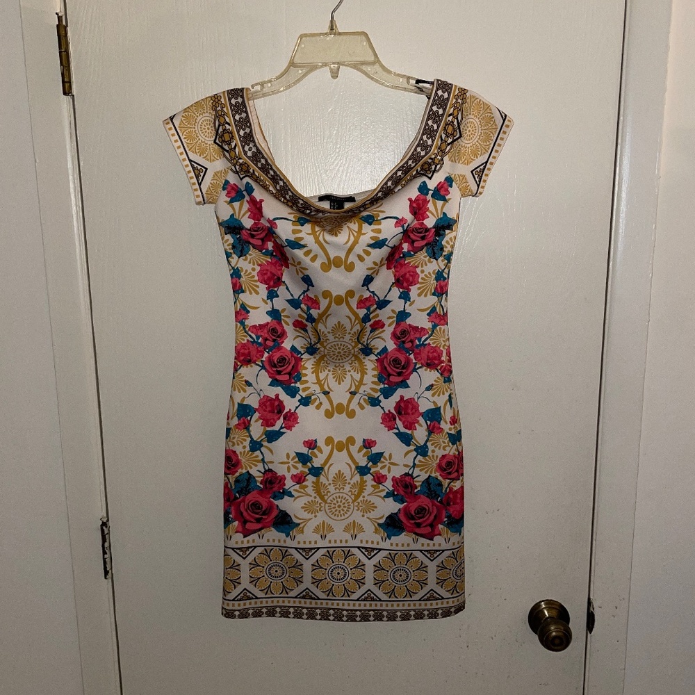 Floral mini off the shoulder dress